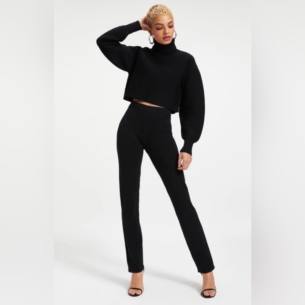 GOOD American Forever Relaxed Pants NWT In SZ 0 in Black001 SOLDOUT ONLINE